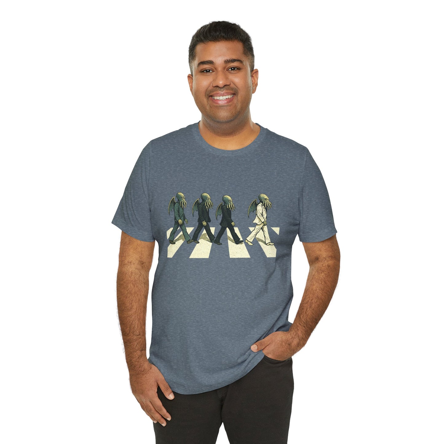 Cthulhu Crossing T-Shirt – Beatles Abbey Road Parody Tee | WhimSpin