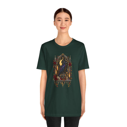 Raven’s Reliquary Tee – Gothic Moonlit Raven T-shirt