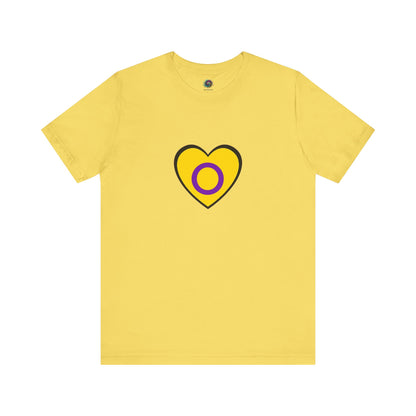 Intersex Pride Flag Heart T-Shirt – Minimalist LGBTQ+ Support Tee - WhimSpin - https://whimspin.com