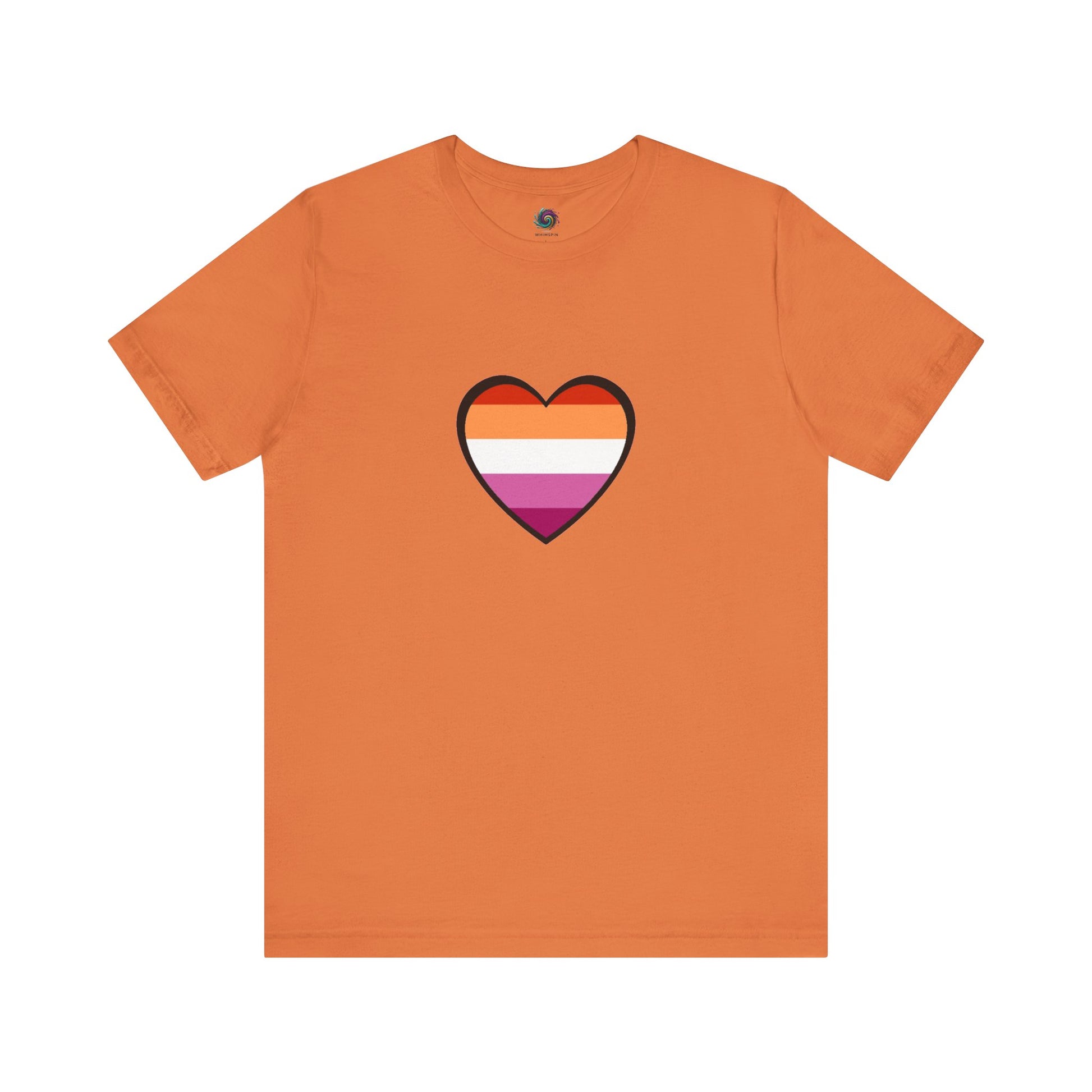 Lesbian Pride Flag Heart T-Shirt – Bold LGBTQ+ Graphic Tee - WhimSpin - https://whimspin.com