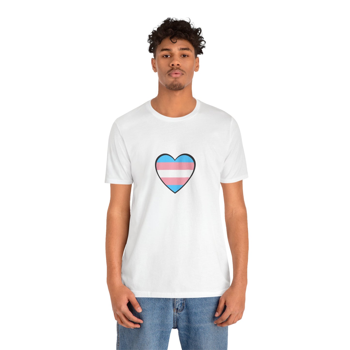 Transgender Flag Heart T-Shirt – LGBTQ+ Trans Flag Graphic Tee