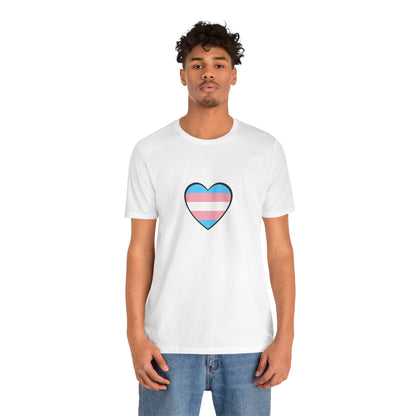Transgender Flag Heart T-Shirt – LGBTQ+ Trans Flag Graphic Tee