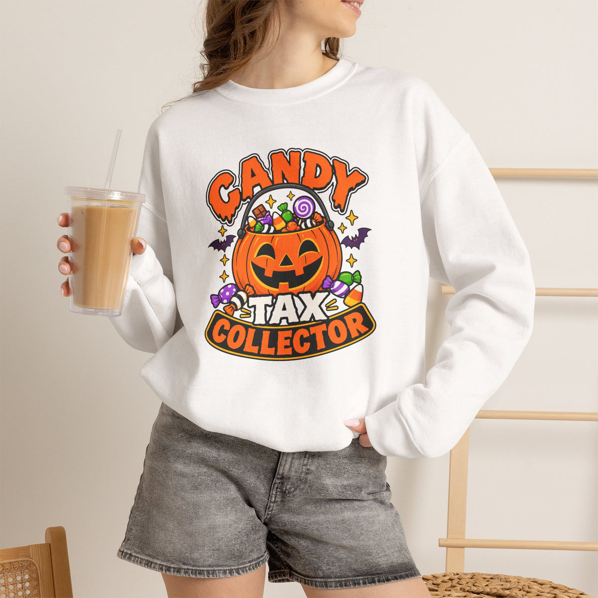 Candy Tax Collector Sweatshirt – Funny Halloween Parent Crewneck