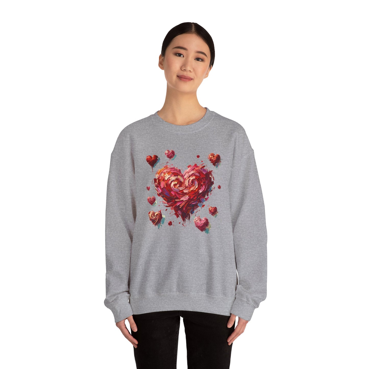 Impressionistic Heart Sweatshirt – Painterly Valentine's Day Art Pullover