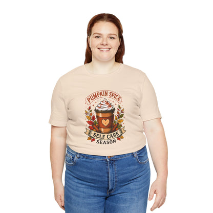 Pumpkin Spice Self Care Season T-Shirt – Funny Fall Coffee Tee