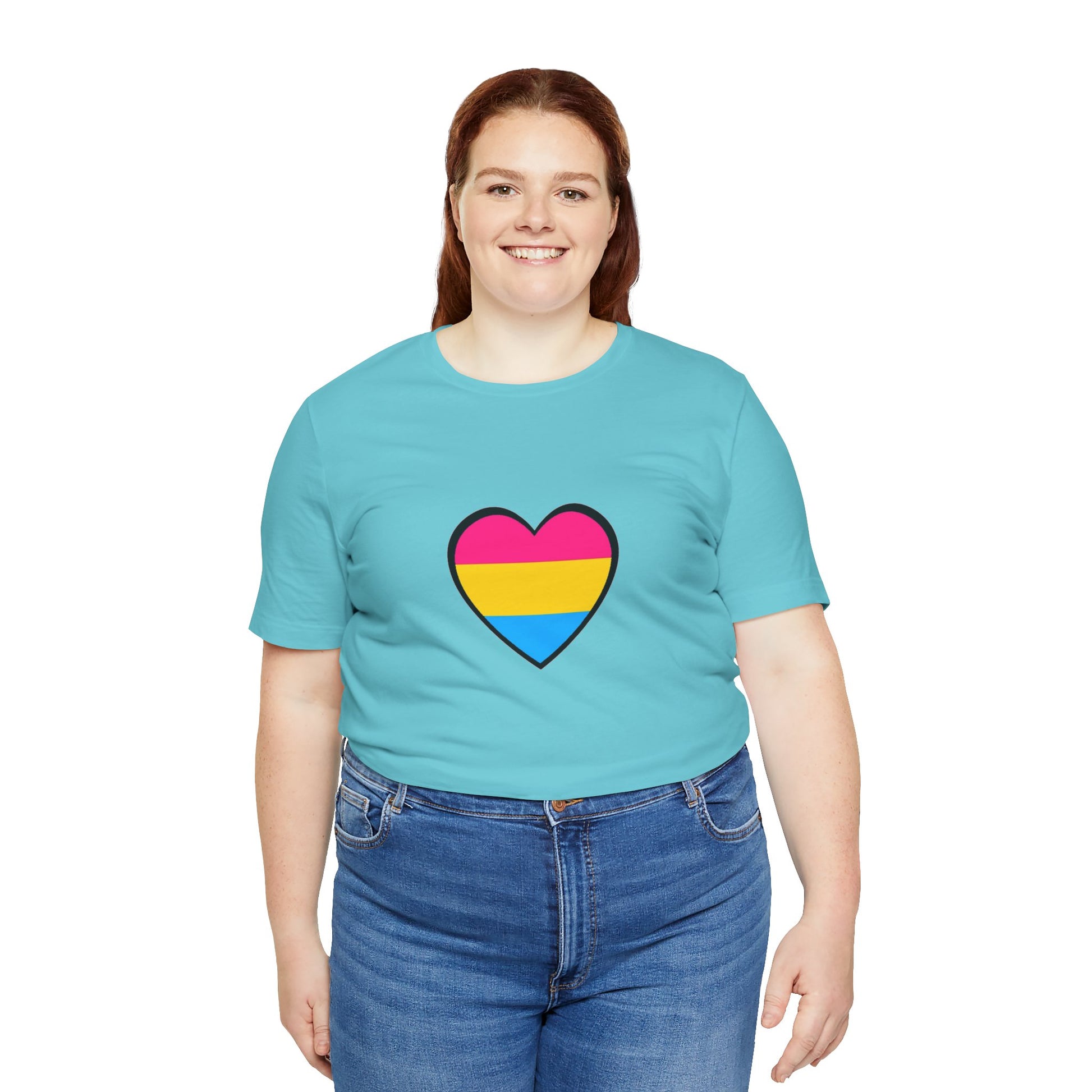 Pansexual Pride Flag Heart Tee – LGBTQ+ Pan Flag Minimalist Shirt - WhimSpin - https://whimspin.com