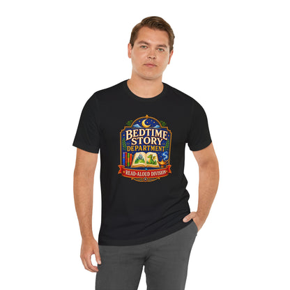 Bedtime Story Department T-Shirt – Read-Aloud Parent Tee