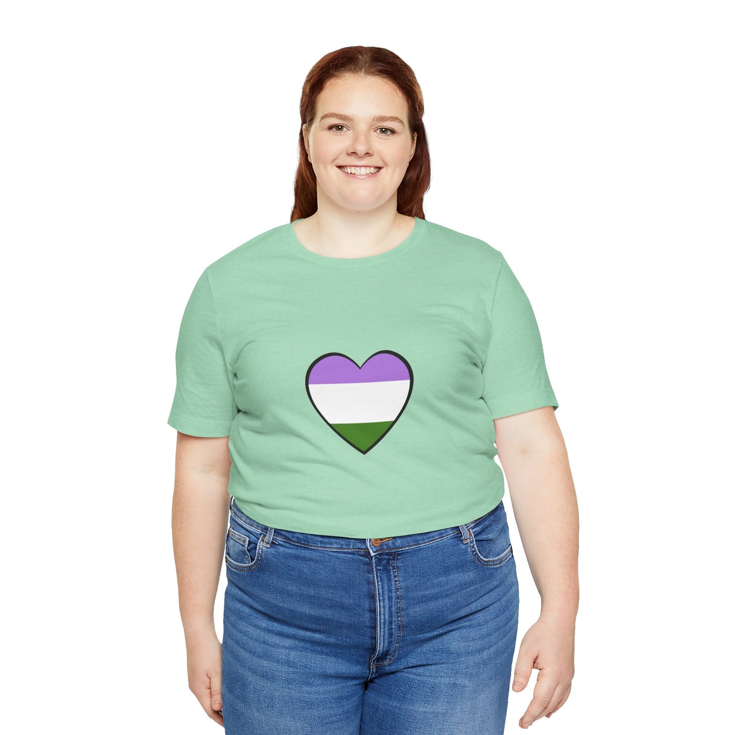 Genderqueer Flag Heart T-Shirt – Unisex LGBTQ+ Graphic Tee