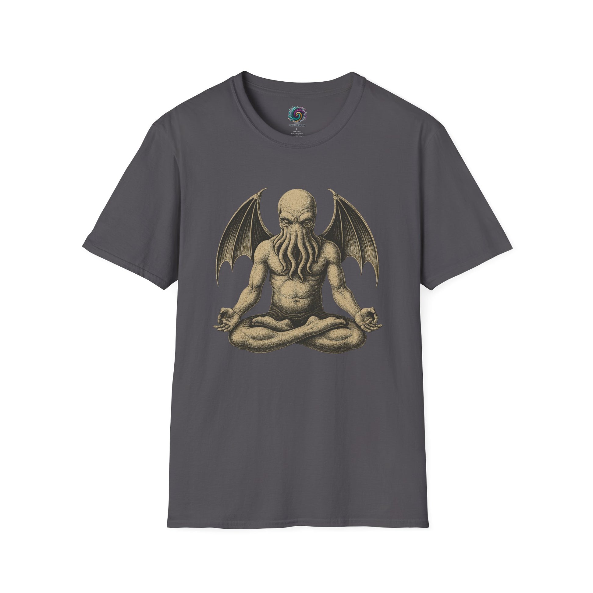Meditating Cthulhu T-Shirt – Unisex Mythos Tee for Sci-Fi & Festival Fans - WhimSpin - https://whimspin.com