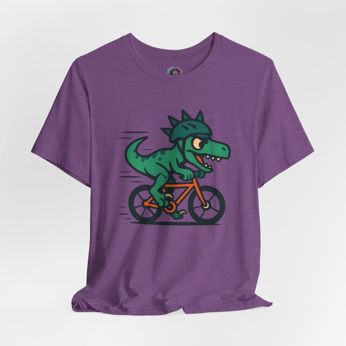 Velociraptor on a Bike T-Shirt – Funny Dino Velo Tee