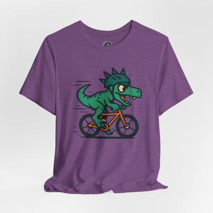 Velociraptor on a Bike T-Shirt – Funny Dino Velo Tee