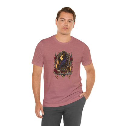 Raven’s Reliquary Tee – Gothic Moonlit Raven T-shirt