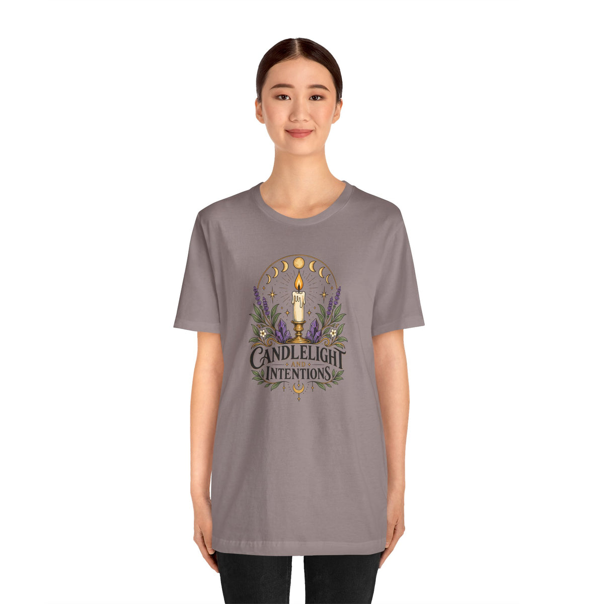 Candlelight and Intentions T-Shirt – Witchy Celestial Tee