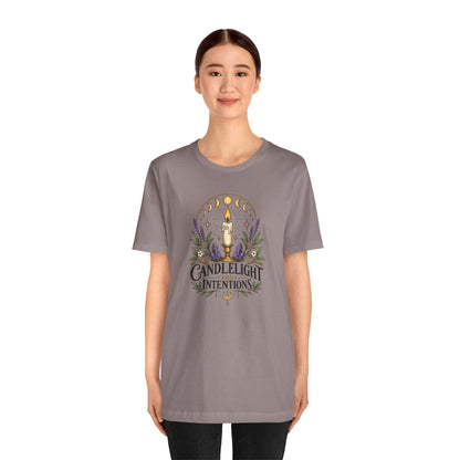 Candlelight and Intentions T-Shirt – Witchy Celestial Tee