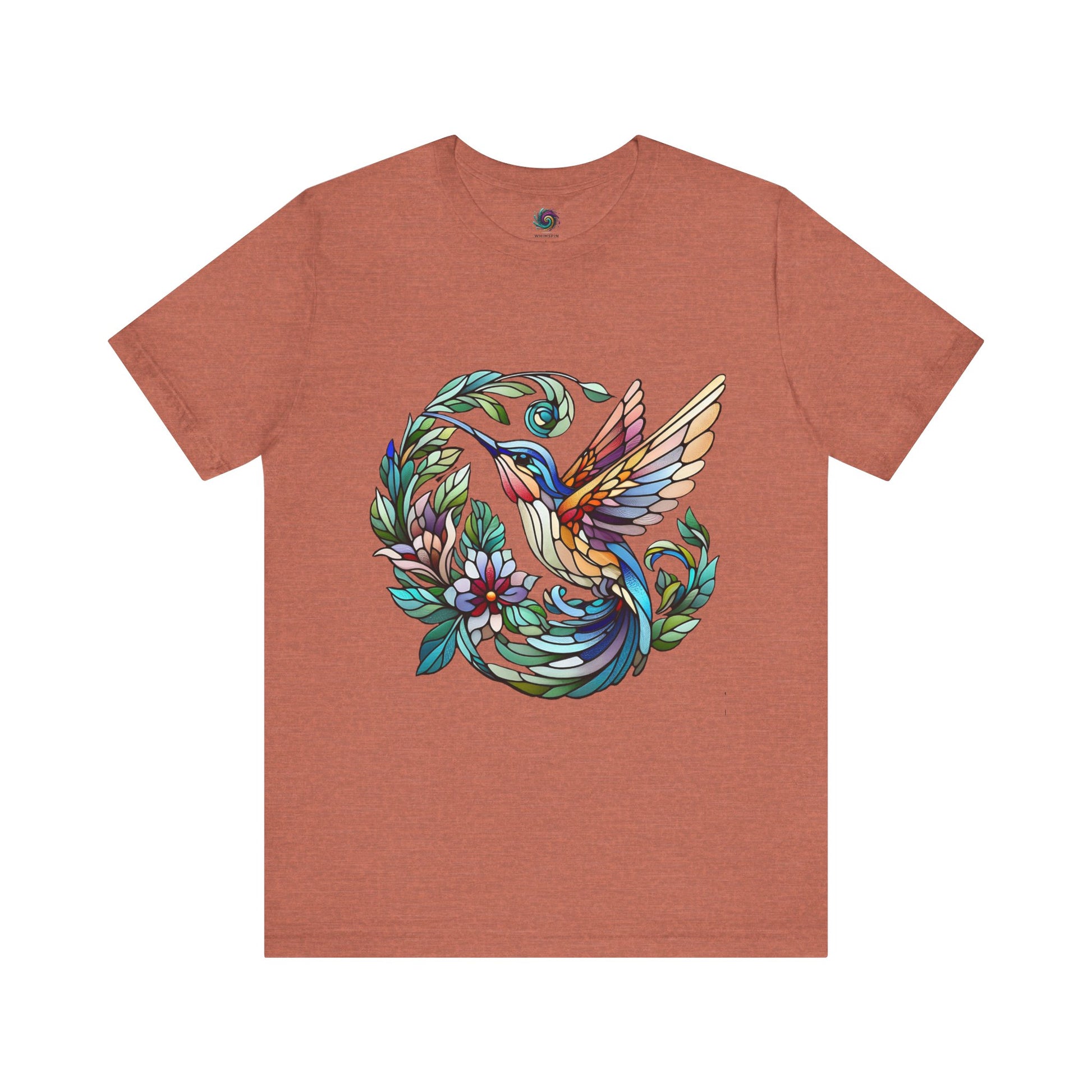 Stained Glass Hummingbird Tee – Vibrant Nature Shirt - WhimSpin - https://whimspin.com