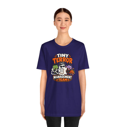 Tiny Terror Management Team T-Shirt – Funny Halloween Parent Tee
