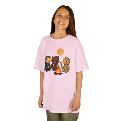 Kids Halloween Monsters Campfire T-Shirt – Cute Spooky Tee