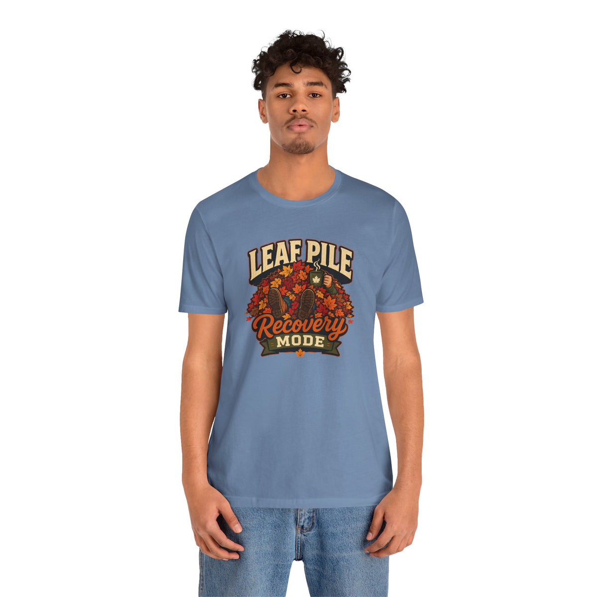 Leaf Pile Recovery Mode T-Shirt – Funny Fall Leaves Tee