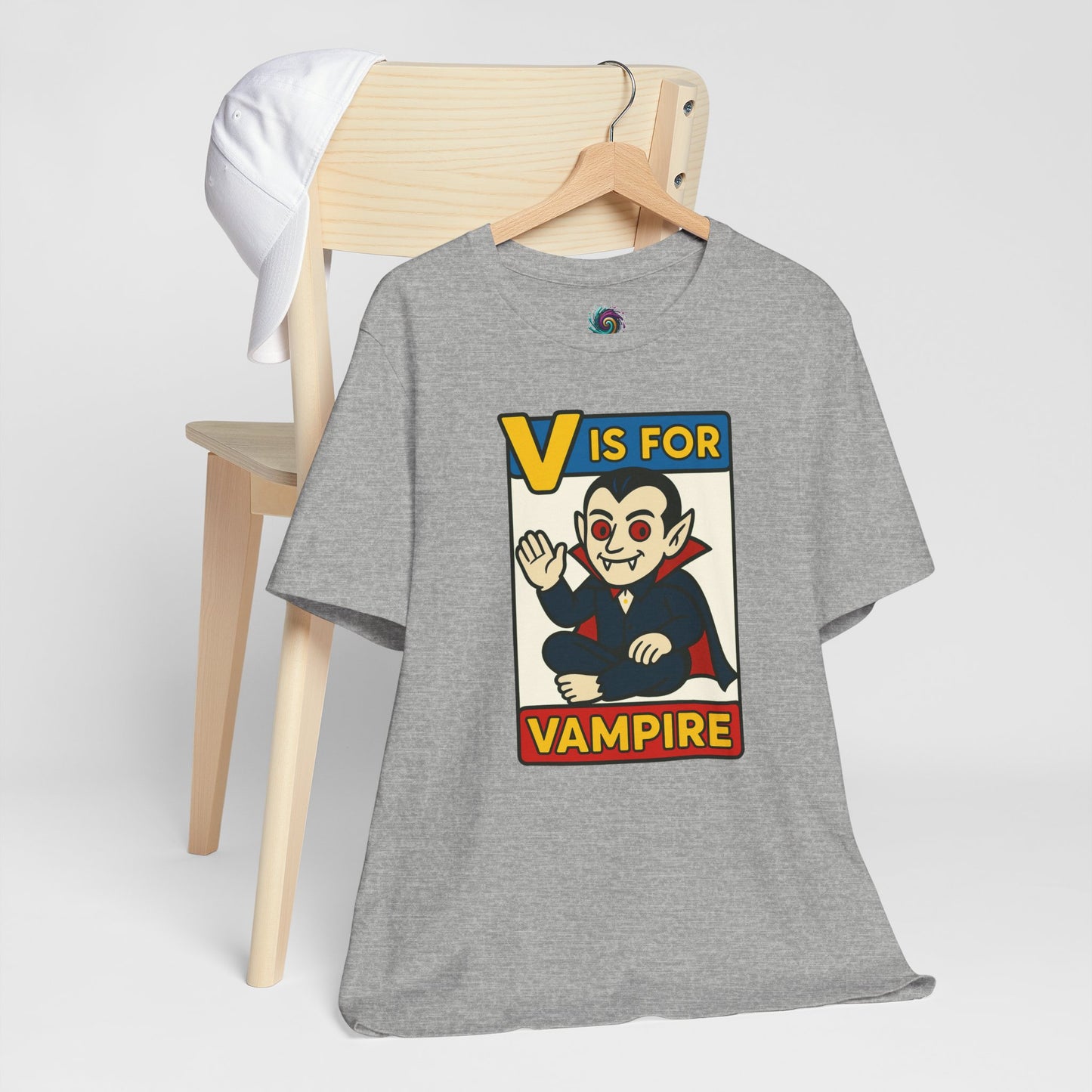 V is for Vampire T-Shirt – Funny Halloween Legend Alphabet Tee