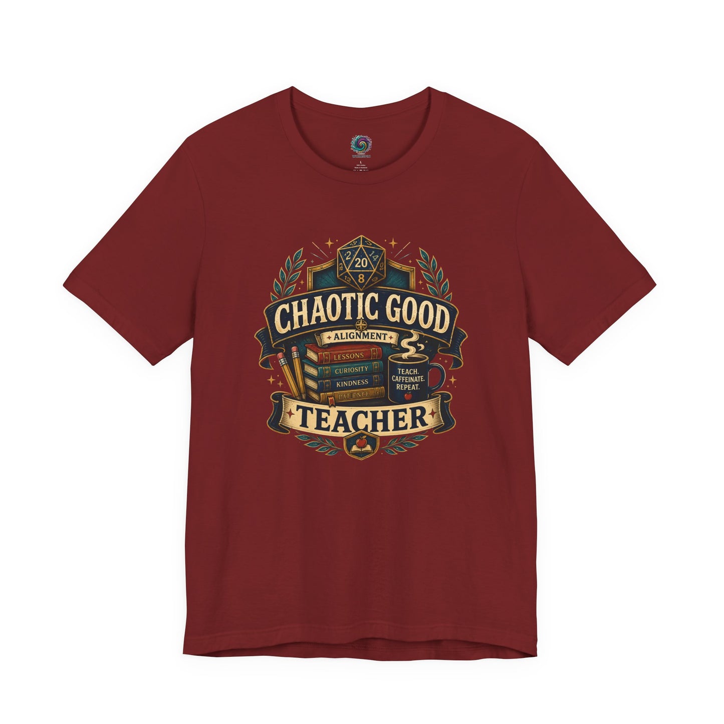 Chaotic Good Teacher T-Shirt – RPG Teacher Graphic Tee