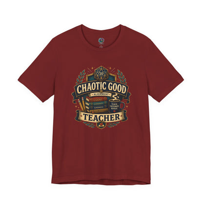 Chaotic Good Teacher T-Shirt – RPG Teacher Graphic Tee