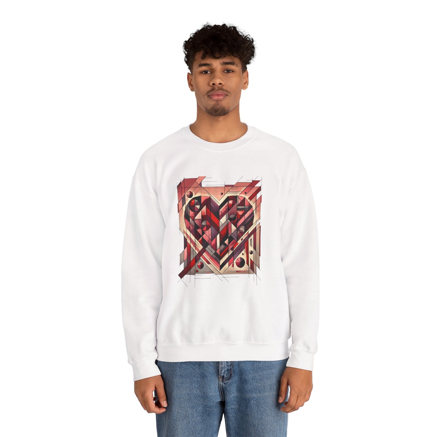 Cubist Heart Sweatshirt – Modern Art Valentine's Day Pullover