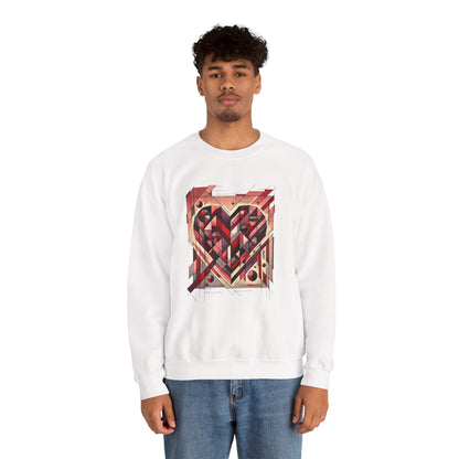 Cubist Heart Sweatshirt – Modern Art Valentine's Day Pullover