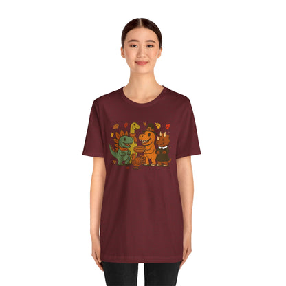 Thanksgiving Dinosaur T-Shirt – Funny Dino Thanksgiving Tee