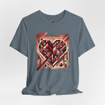 Cubist Heart T-Shirt – Modern Art Valentine's Day Graphic Tee