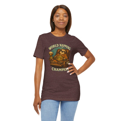 World Napping Champion T-Shirt – Funny Sloth Nap Tee
