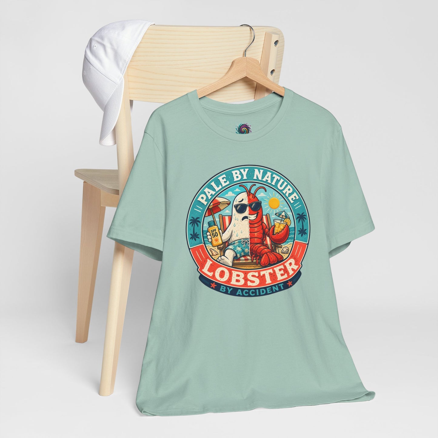 Pale by Nature Lobster by Accident T-Shirt – Funny Sunburn Summer Graphic Tee