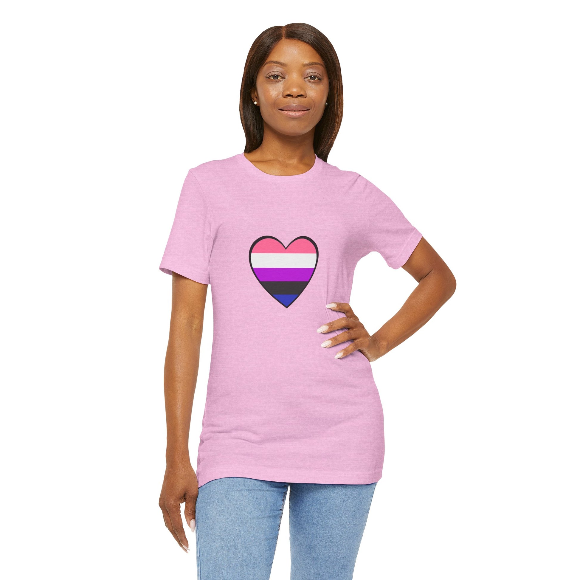 Genderfluid Pride Heart T-Shirt – Bold LGBTQIA+ Flag Tee - WhimSpin - https://whimspin.com