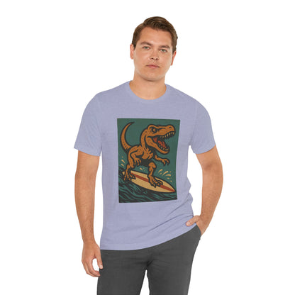 Surfing T-Rex T-Shirt – Funny Dinosaur Surfing Graphic Tee