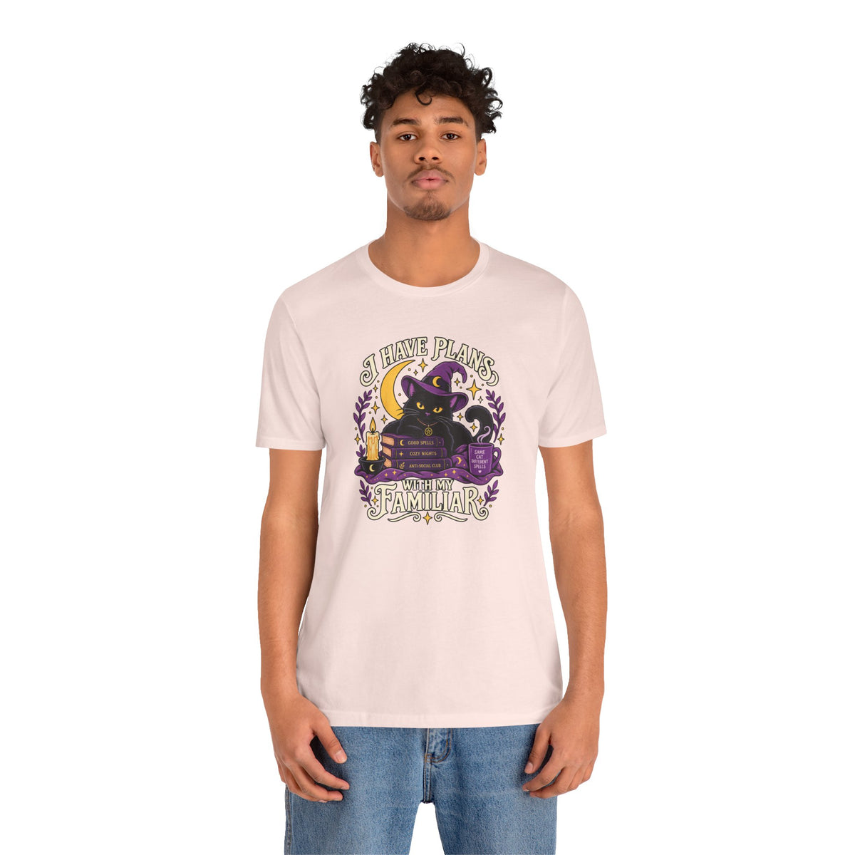 I Have Plans With My Familiar T-Shirt - Funny Witchy Introvert Cat Tee