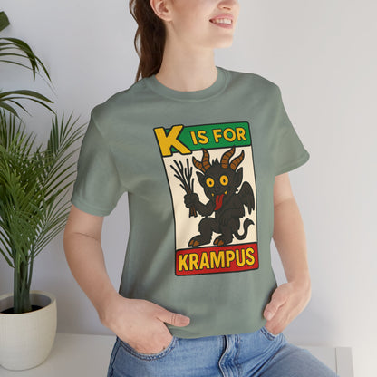 Krampus Alphabet Tee - "K is for Krampus" Holiday Graphic T-Shirt