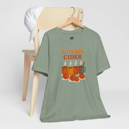 Autumn Cider T-Shirt – Cozy Fall Graphic Tee with Steaming Mugs