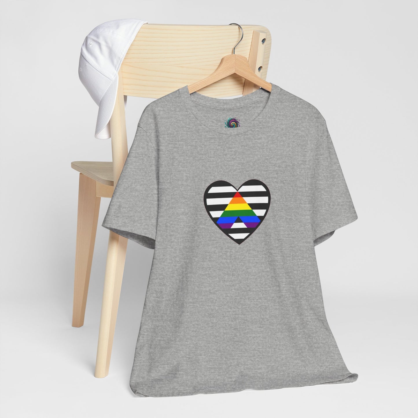 Ally Pride Flag Heart T-Shirt – Subtle LGBTQ+ Support Tee