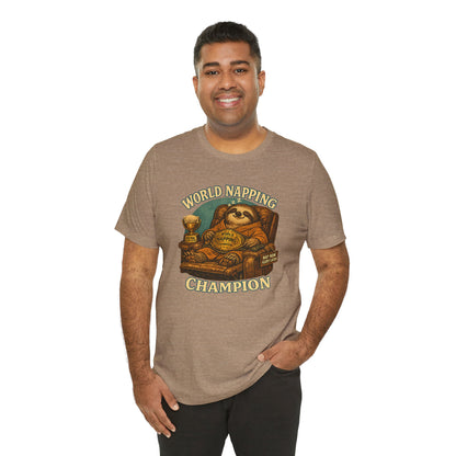 World Napping Champion T-Shirt – Funny Sloth Nap Tee
