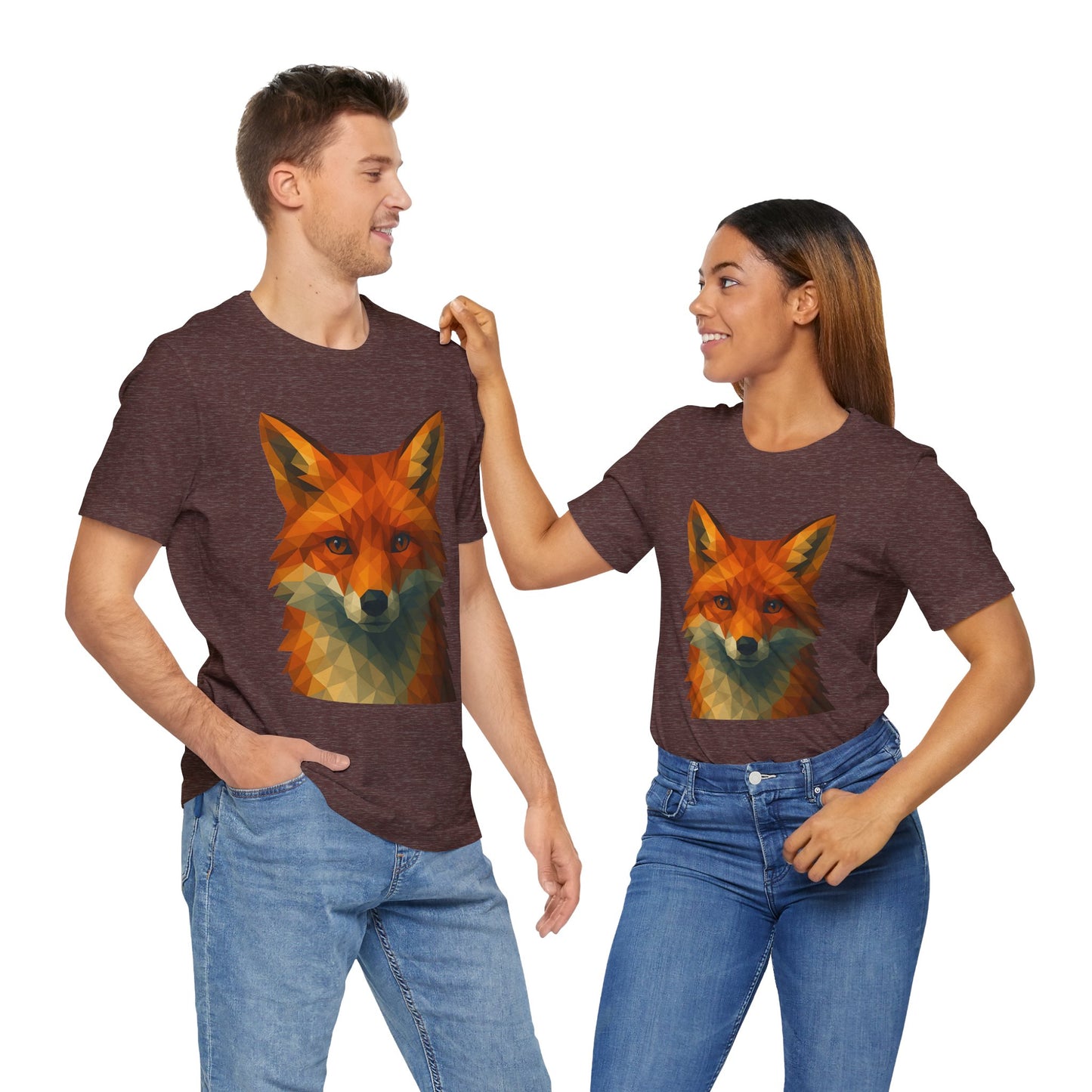 Geometric Fox T-Shirt – Polygon Animal Tee with Nature Vibes - WhimSpin - https://whimspin.com