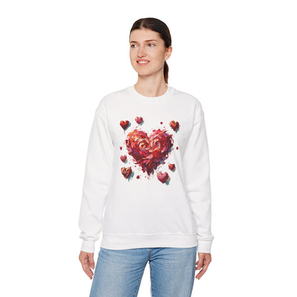 Impressionistic Heart Sweatshirt – Painterly Valentine's Day Art Pullover