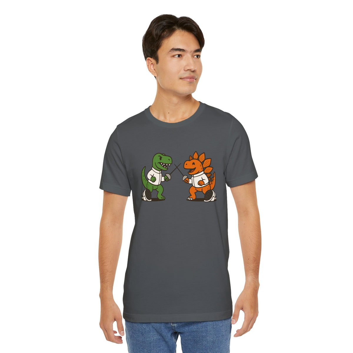 Dinosaur Fencing T-Shirt – T-Rex vs Stegosaurus Tee