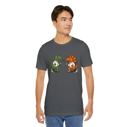 Dinosaur Fencing T-Shirt – T-Rex vs Stegosaurus Tee