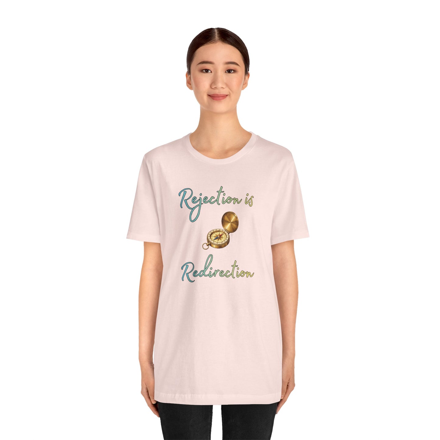 Rejection Is Redirection T-Shirt – Motivational Compass Quote Tee