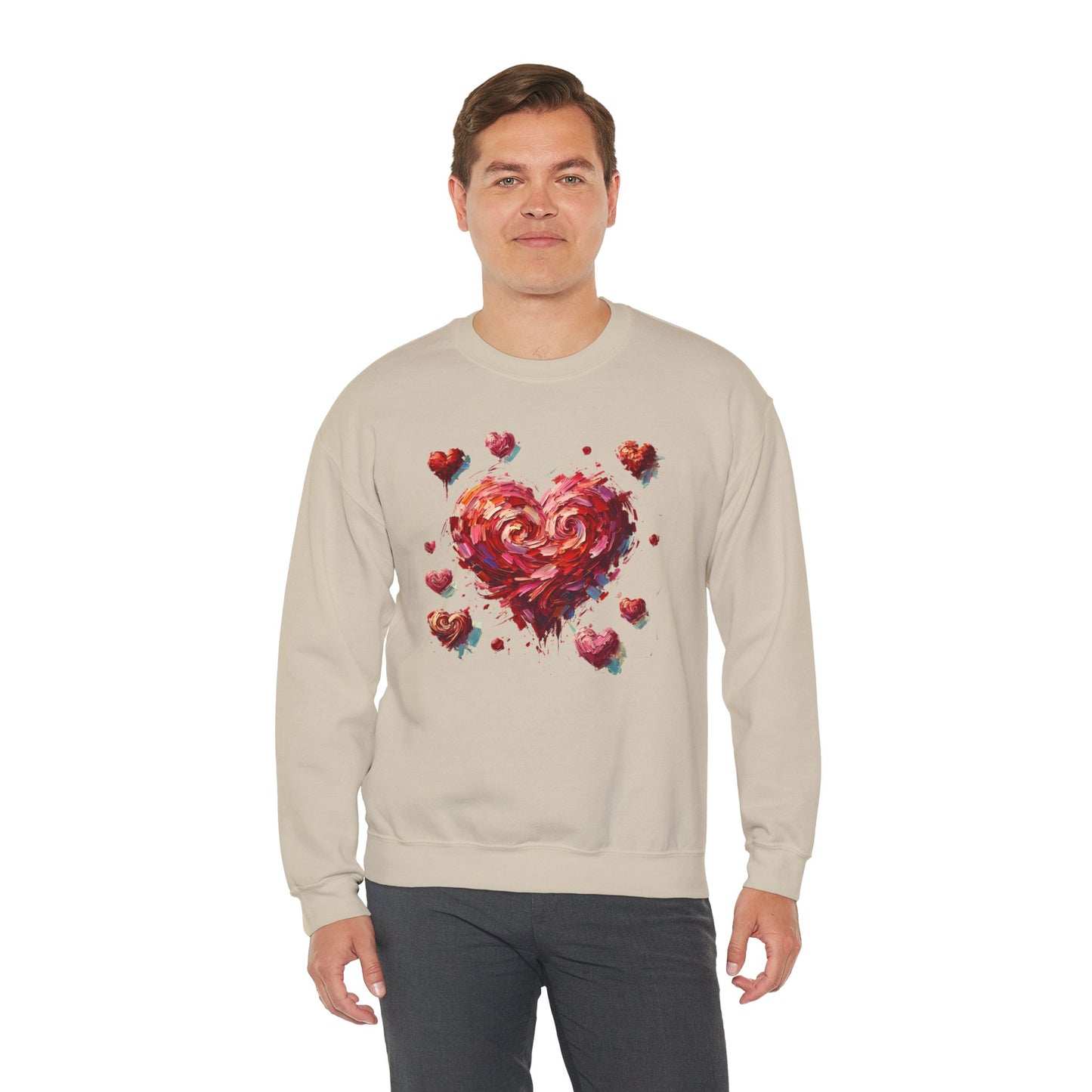 Impressionistic Heart Sweatshirt – Painterly Valentine's Day Art Pullover