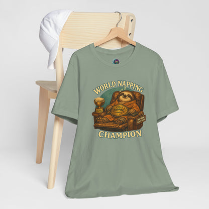 World Napping Champion T-Shirt – Funny Sloth Nap Tee