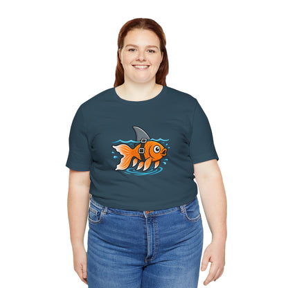 Goldfish Shark T-Shirt – Funny Fish Swimming  Graphic Tee