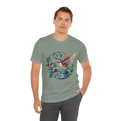 Stained Glass Hummingbird Tee – Vibrant Nature Shirt - WhimSpin - https://whimspin.com