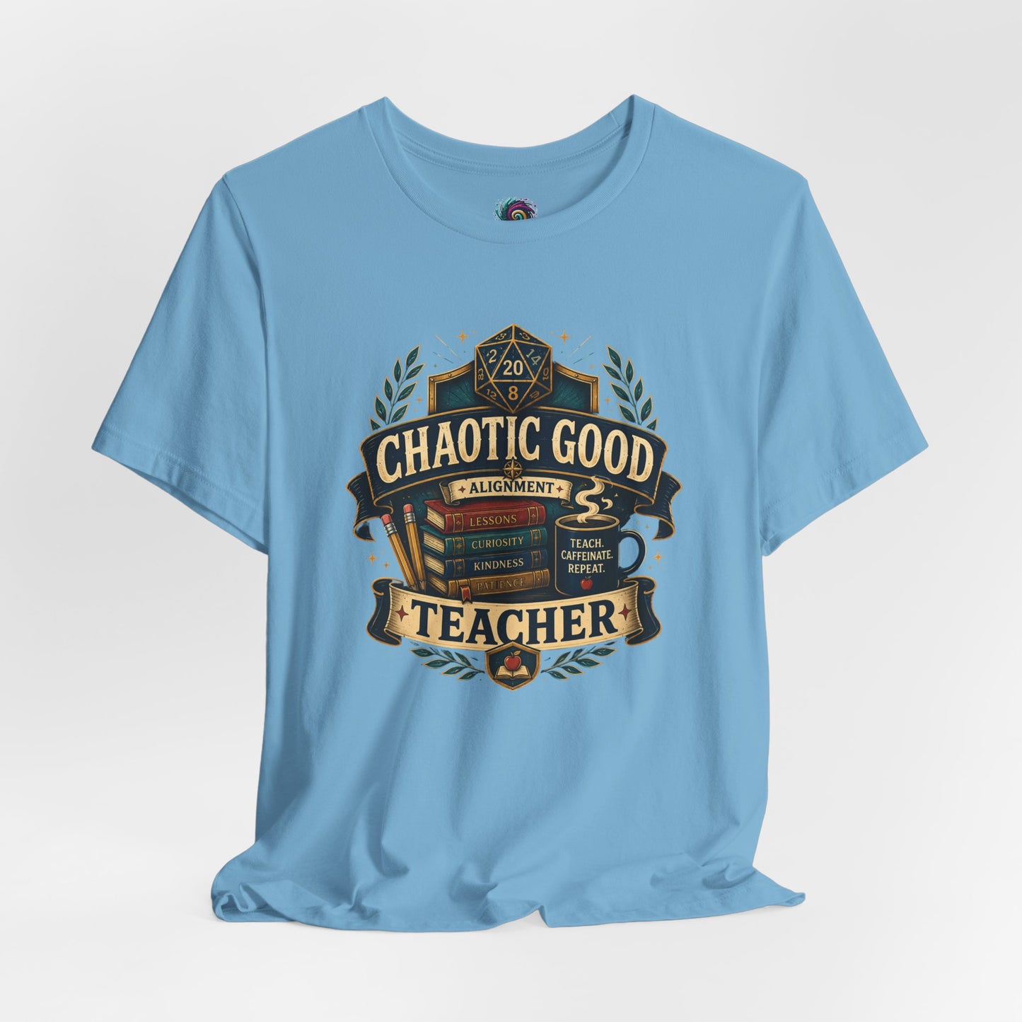 Chaotic Good Teacher T-Shirt – RPG Teacher Graphic Tee