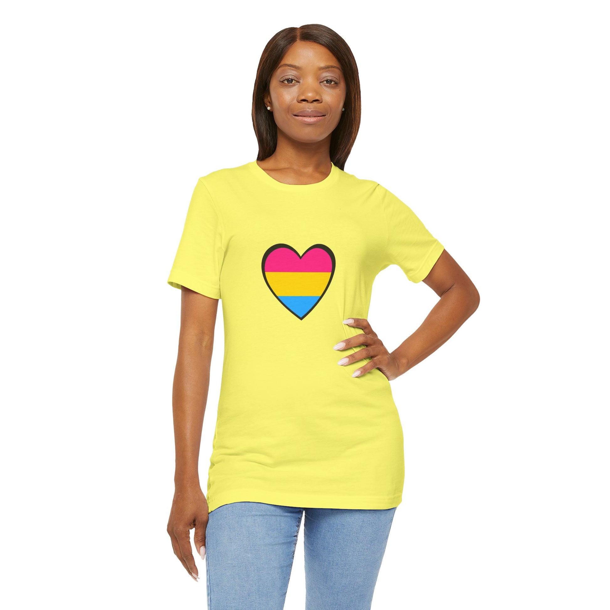 Pansexual Pride Flag Heart Tee – LGBTQ+ Pan Flag Minimalist Shirt - WhimSpin - https://whimspin.com