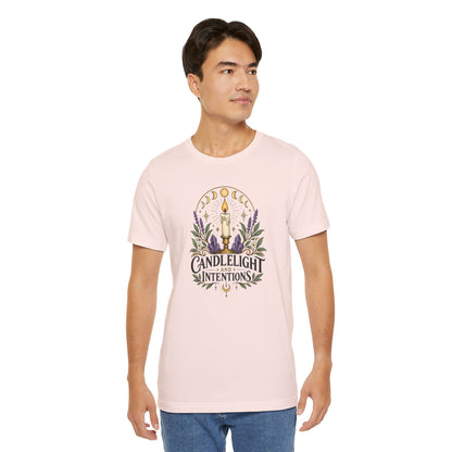 Candlelight and Intentions T-Shirt – Witchy Celestial Tee